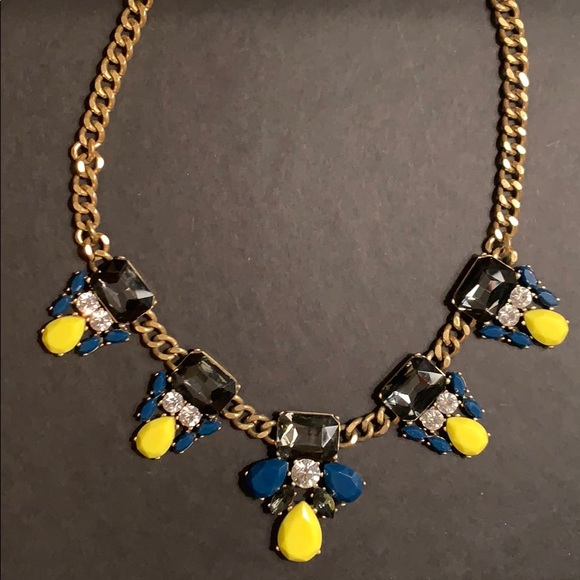 J. Crew Statement Necklace - Yellow, Navy, Royal - Picture 1 of 6